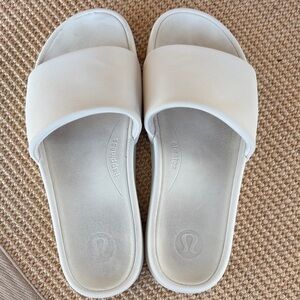 lululemon athletica white Slide Sandals